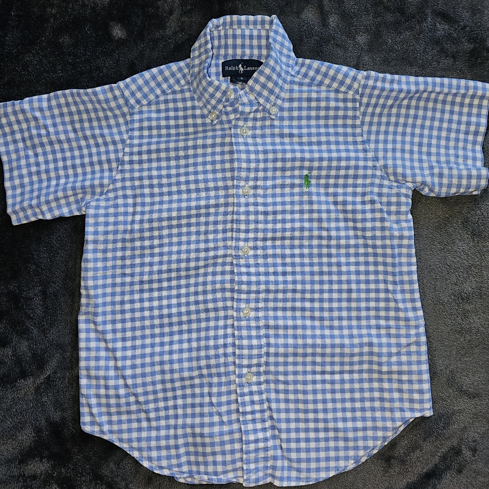 Boys Polo Ralph Lauren SS Plaid Oxford Shirt